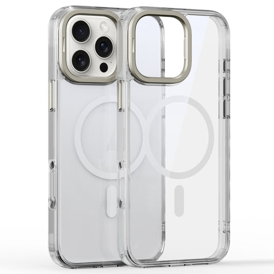 For iPhone 16 Pro Max Mirror Crystal Clear Lens Holder MagSafe Magnetic Phone Case(Transparent) - iPhone 16 Pro Max Cases by buy2fix | Online Shopping UK | buy2fix