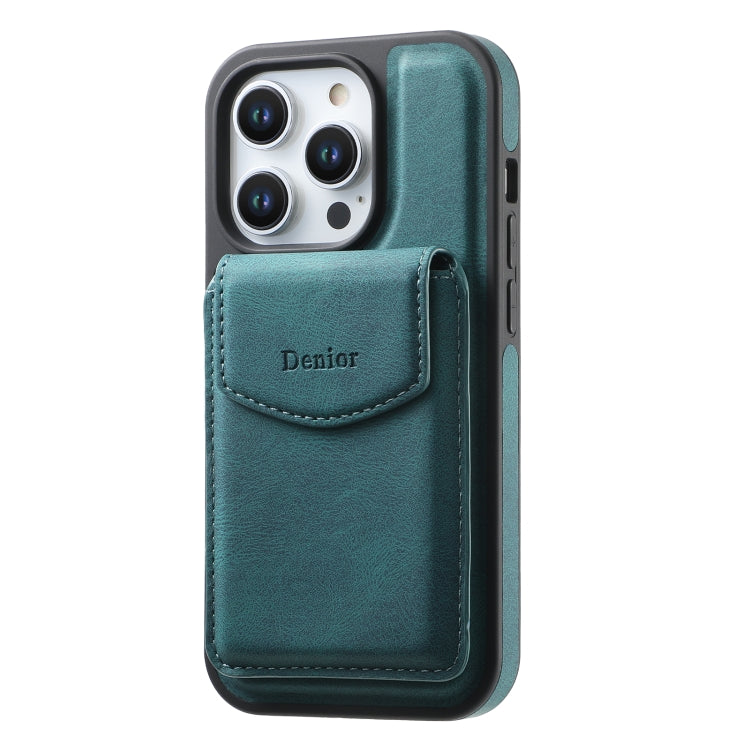 For iPhone 16 Pro Denior D20 Skin Feel MagSafe Holder Detachable Card Slot Phone Case(Blue) - iPhone 16 Pro Cases by Denior | Online Shopping UK | buy2fix