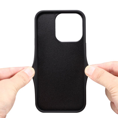 For iPhone 16 Plus Denior D08 PU Single Card Slot Holder Phone Case(Black) - iPhone 16 Plus Cases by Denior | Online Shopping UK | buy2fix