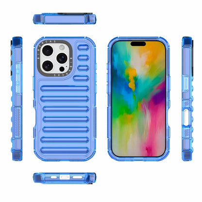 For iPhone 16 Pro High Transparency TPU Hybrid PC Airbag Phone Case(Transparent Blue) - iPhone 16 Pro Cases by buy2fix | Online Shopping UK | buy2fix