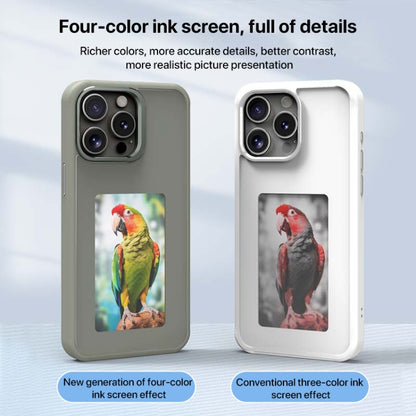 For iPhone 16 Four-Color E-ink Screen NFC DIY Phone Case(White) - iPhone 16 Cases by buy2fix | Online Shopping UK | buy2fix