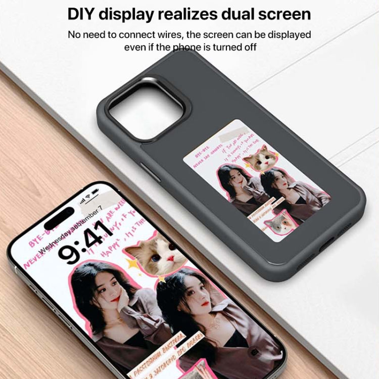 For iPhone 16 Four-Color E-ink Screen NFC DIY Phone Case(Blue) - iPhone 16 Cases by buy2fix | Online Shopping UK | buy2fix