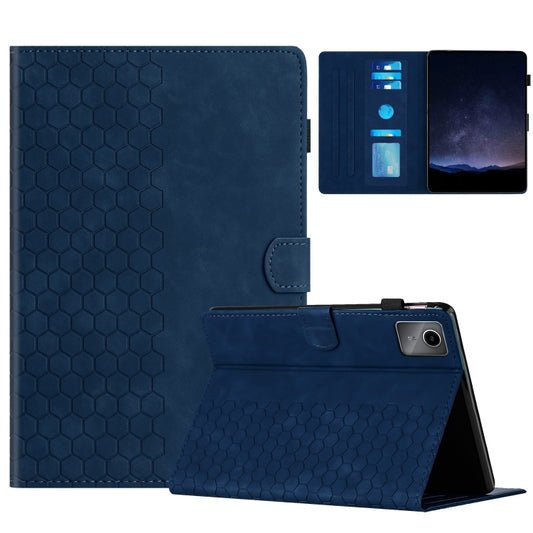 For Lenovo Tab M11 / Xiaoxin Pad 2024 Honeycomb Embossed Leather Smart Tablet Case(Blue) - Lenovo by buy2fix | Online Shopping UK | buy2fix