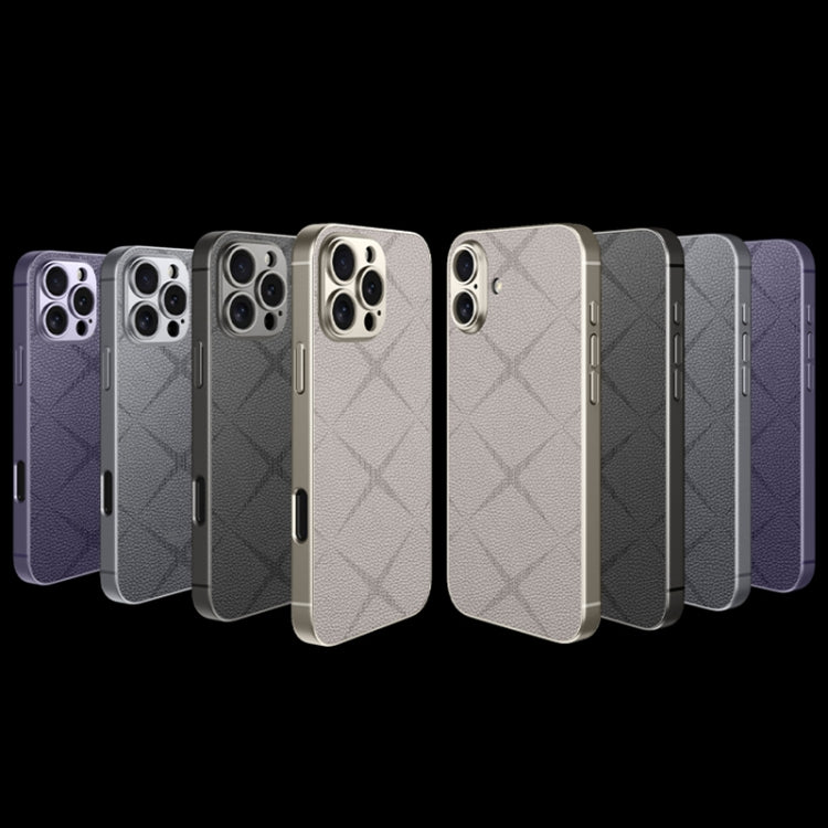 For iPhone 16 GKK Asterism Metal Paint Skin Feel Leather Full Coverage Phone Case(Titanium Grey) - iPhone 16 Cases by GKK | Online Shopping UK | buy2fix