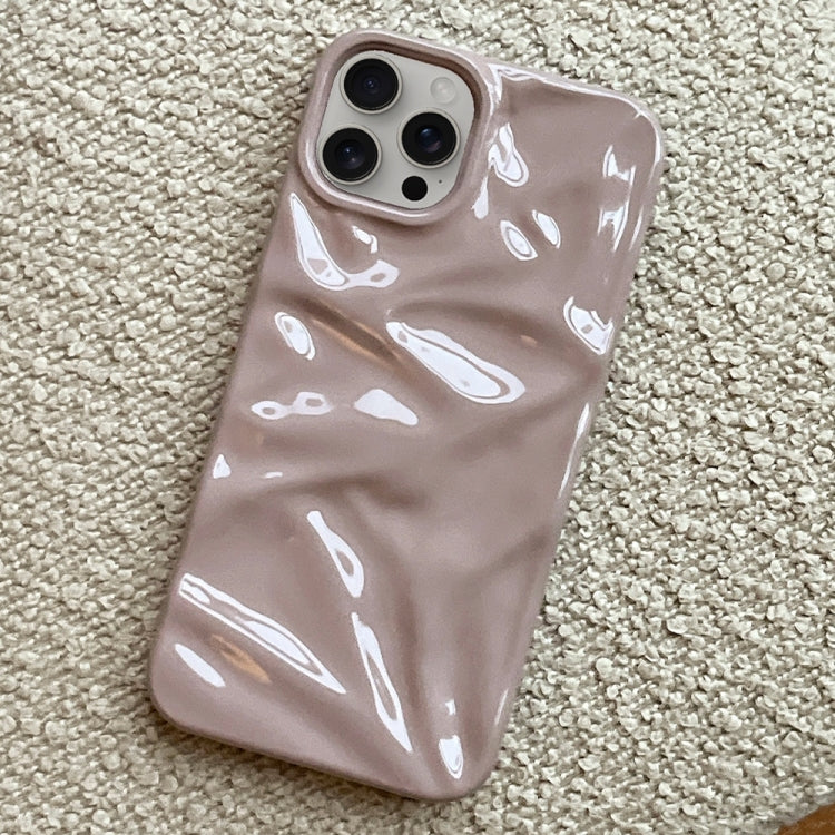 For iPhone 16 Water Ripple Electroplating Paint TPU Phone Case(Pink Brown) - iPhone 16 Cases by buy2fix | Online Shopping UK | buy2fix