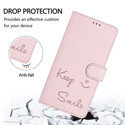 For Google Pixel 9 Pro XL Smile Embossing RFID Leather Phone Case(Pink) - Google Cases by buy2fix | Online Shopping UK | buy2fix