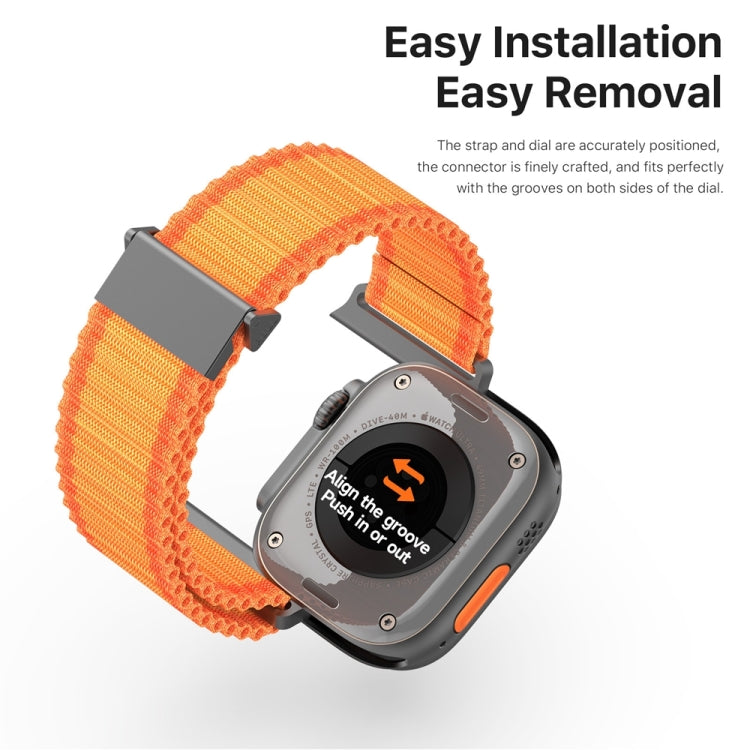 For Apple Watch Series 8 45mm DUX DUCIS YC Series Ocean Nylon Watch Band(Orange) - Watch Bands by DUX DUCIS | Online Shopping UK | buy2fix