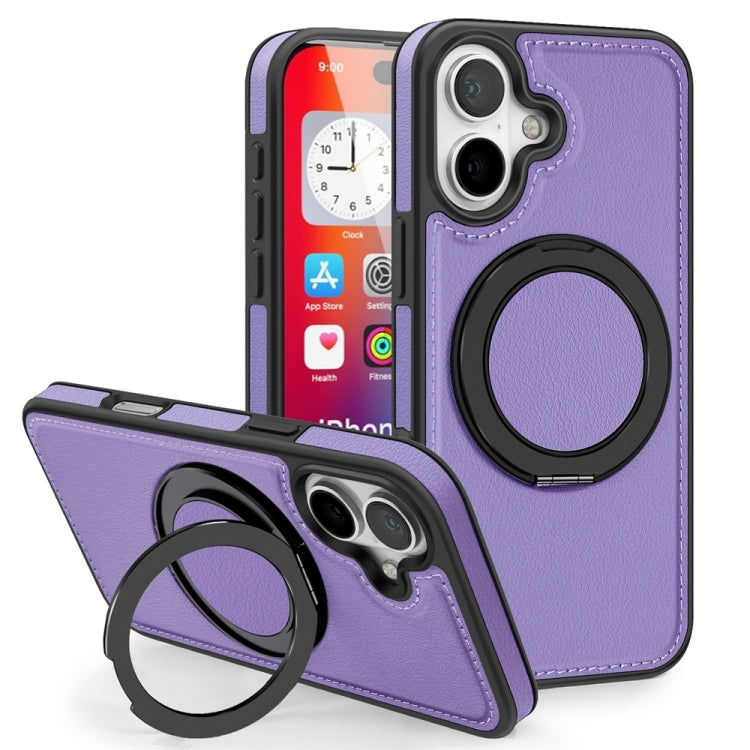 For iPhone 16 Yashi 360 Degree Rotating MagSafe Holder Phone Case(Purple) - iPhone 16 Cases by buy2fix | Online Shopping UK | buy2fix