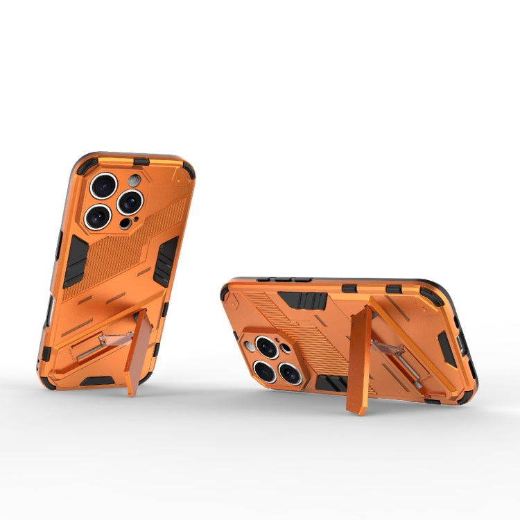 For iPhone 16 Pro Max Punk Armor 2 in 1 PC + TPU Phone Case with Holder(Orange) - iPhone 16 Pro Max Cases by buy2fix | Online Shopping UK | buy2fix