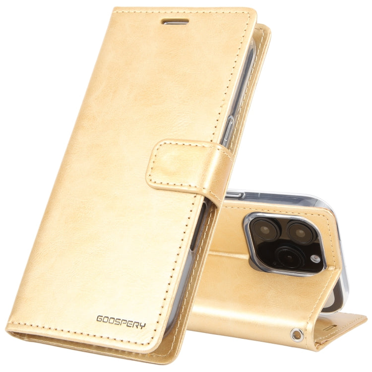 For iPhone 16 Pro GOOSPERY BLUE MOON Crazy Horse Texture Leather Phone Case(Gold) - iPhone 16 Pro Cases by GOOSPERY | Online Shopping UK | buy2fix