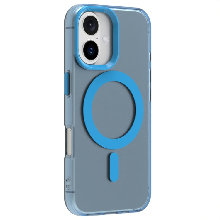 For iPhone 16 Candy Magsafe PC Hybrid TPU Phone Case(Blue) - iPhone 16 Cases by buy2fix | Online Shopping UK | buy2fix