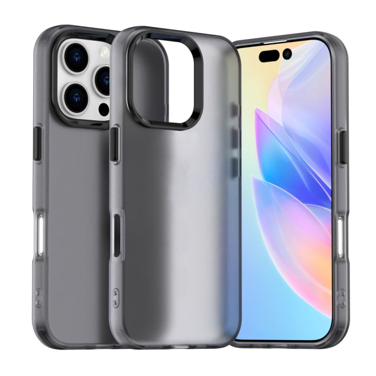 For iPhone 16 Pro Candy PC Hybrid TPU Shockproof Phone Case(Black) - iPhone 16 Pro Cases by buy2fix | Online Shopping UK | buy2fix