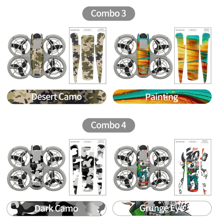 For DJI Neo 2pcs Combo Drone Body Protective Stickers(Desert Camo + Painting) - Stickers by Sunnylife | Online Shopping UK | buy2fix