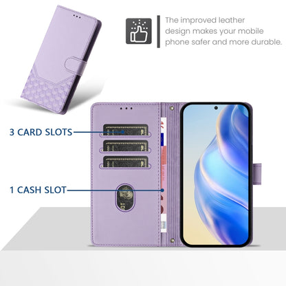 For Boost Mobile Celero 5G+ 2024 Honeycomb Embossing RFID Leather Phone Case(Light Purple) - More Brand by buy2fix | Online Shopping UK | buy2fix