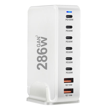 YMX-986 286W 6Type-C, 3USB 8-Ports Desktop Fast Charger, Plug Type:US Plug(White) - Multifunction Charger by buy2fix | Online Shopping UK | buy2fix