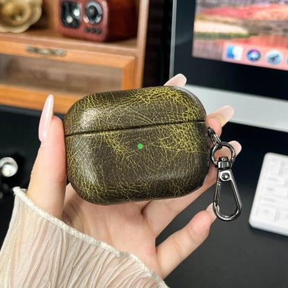 For AirPods 4 Retro Oil Leather Bluetooth Earphones Protective Case(Army Green) - For AirPods 4 by buy2fix | Online Shopping UK | buy2fix