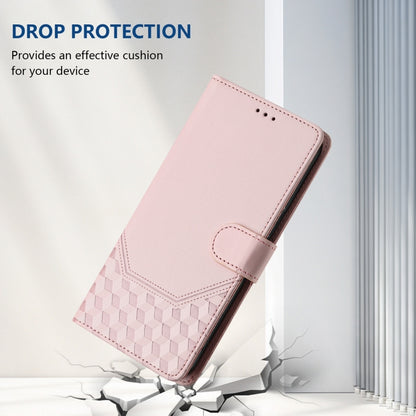 For Motorola Edge 5G 2024 Honeycomb Embossing RFID Leather Phone Case(Pink) - Motorola Cases by buy2fix | Online Shopping UK | buy2fix