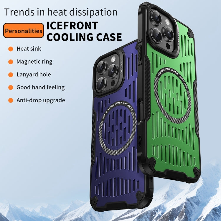 For iPhone 16 Plus Ice Front Cooling MagSafe Magnetic Phone Case(Black) - iPhone 16 Plus Cases by buy2fix | Online Shopping UK | buy2fix