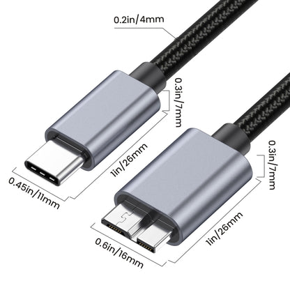 10Gbps USB-C / Type-C 3.1 to Micro B Mobile Hard Disk Adapter Cable, Length:3m - Cable & Adapters by buy2fix | Online Shopping UK | buy2fix