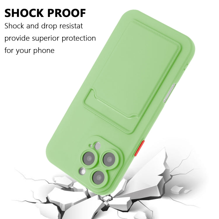 For iPhone 16 Pro Max Skin Feel Card Contrast Color Button TPU Phone Case(Light Green) - iPhone 16 Pro Max Cases by buy2fix | Online Shopping UK | buy2fix