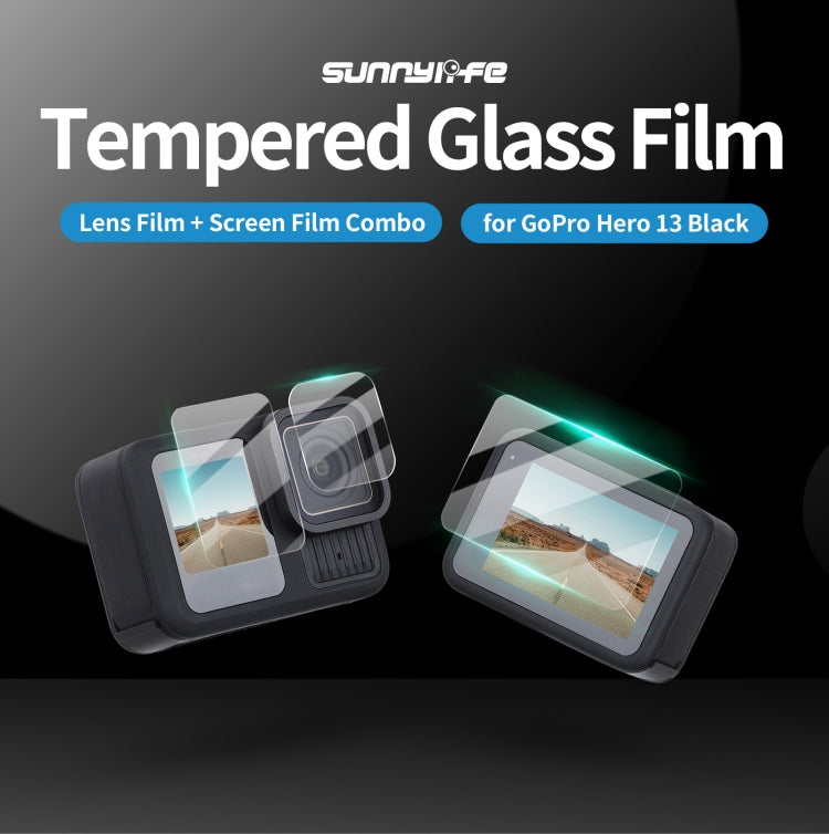 For GoPro HERO13 Black Sunnylife 3 in 1 Lens Protector Front and Rear Screen Tempered Glass Films, Quantity:2 + 2 + 2 Sets - Protective Film by Sunnylife | Online Shopping UK | buy2fix