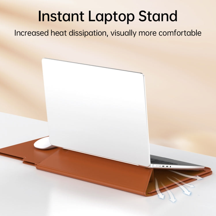 Multifunctional Laptop PU Magnetic Stand Split Liner Bag with Mouse Pad Function, Size:13-14 inch(Dark Green) - 13.3 inch by buy2fix | Online Shopping UK | buy2fix