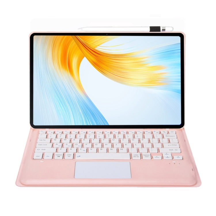 For Huawei MatePad Air 12 2024 Ultra-thin Detachable Bluetooth Keyboard Leather Tablet Case with Touchpad(Pink White) - Huawei Keyboard by buy2fix | Online Shopping UK | buy2fix