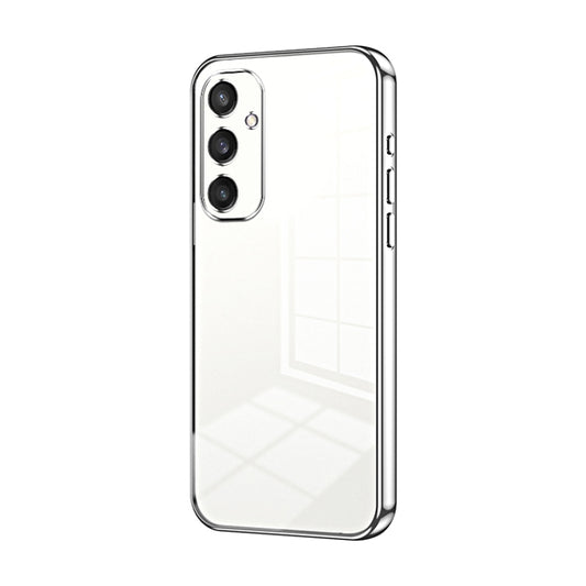 For Samsung Galaxy S25 5G Transparent Plating Fine Hole Phone Case(Silver) - Galaxy S25 5G Cases by buy2fix | Online Shopping UK | buy2fix