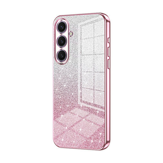 For Samsung Galaxy S25+ 5G Gradient Glitter Powder Electroplated Phone Case(Pink) - Galaxy S25+ 5G Cases by buy2fix | Online Shopping UK | buy2fix