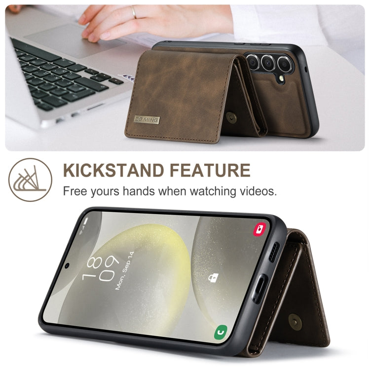 For Samsung Galaxy S24 FE 5G DG.MING M1 Series 3-Fold Multi Card Wallet + Magnetic Phone Case(Coffee) - Galaxy S24 FE 5G Cases by DG.MING | Online Shopping UK | buy2fix