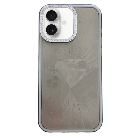 For iPhone 16 Plus Diamond Texture TPU Hybrid PC IMD Phone Case(Black) - iPhone 16 Plus Cases by buy2fix | Online Shopping UK | buy2fix