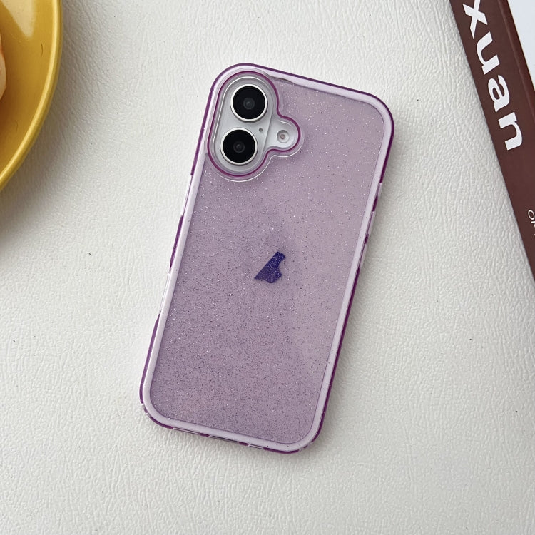 For iPhone 16 Pro IMD 3 in 1 Glitter TPU Hybrid PC Phone Case(Purple) - iPhone 16 Pro Cases by buy2fix | Online Shopping UK | buy2fix