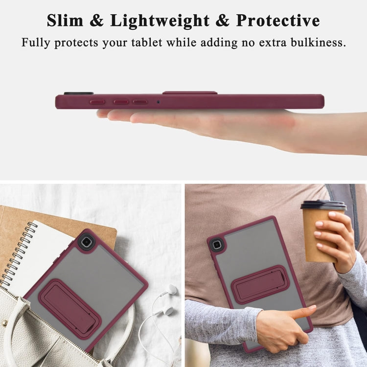 For Samsung Galaxy Tab A7 Lite Skin Feel Holder PC Hybrid TPU Tablet Case(Wine Red) - Tab A7 Lite T220 / T225 by buy2fix | Online Shopping UK | buy2fix