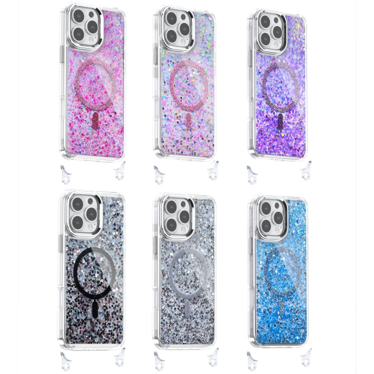 For iPhone 16 Plus Epoxy Glitter MagSafe Magnetic TPU Phone Case(Pink) - iPhone 16 Plus Cases by buy2fix | Online Shopping UK | buy2fix