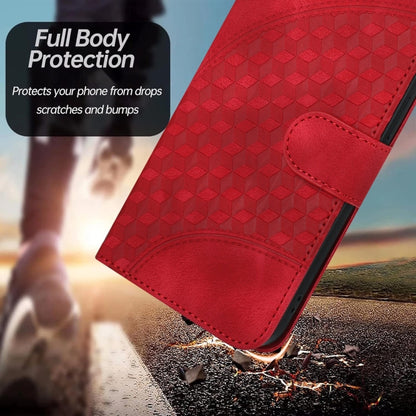 For Samsung Galaxy S25+ 5G YX0060 Elephant Head Embossed Phone Leather Case with Lanyard(Red) - Galaxy S25+ 5G Cases by buy2fix | Online Shopping UK | buy2fix