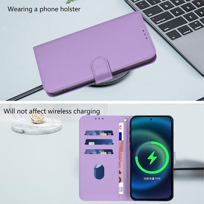 For Boost MobIle Celero 5G 2024 / 3 5G Skin Feel Solid Color Leather Phone Case with Lanyard(Lavender Purple) - More Brand by buy2fix | Online Shopping UK | buy2fix