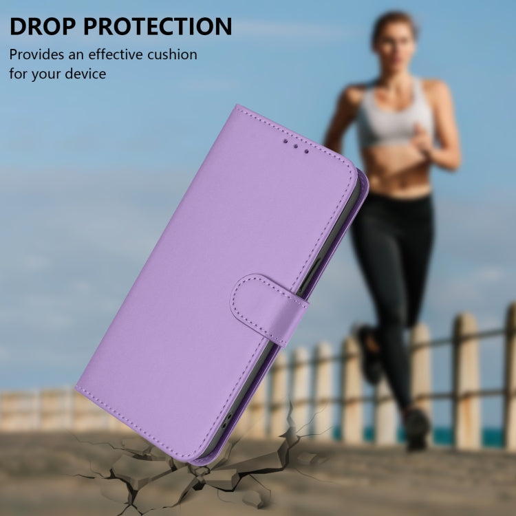 For Sony Xperia 1 VI 2024 Skin Feel Solid Color Leather Phone Case with Lanyard(Lavender Purple) - Sony Cases by buy2fix | Online Shopping UK | buy2fix