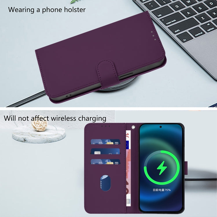 For Sony Xperia 5 VI 2024 Skin Feel Solid Color Leather Phone Case with Lanyard(Violet) - Sony Cases by buy2fix | Online Shopping UK | buy2fix