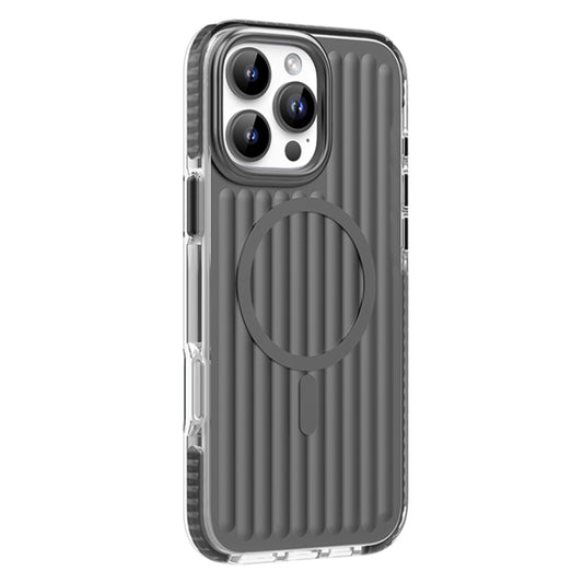 For iPhone 16 Pro Mutural Corrugated Texture Magsafe Magnetic Shockproof Phone Case(Dark Grey) - iPhone 16 Pro Cases by Mutural | Online Shopping UK | buy2fix