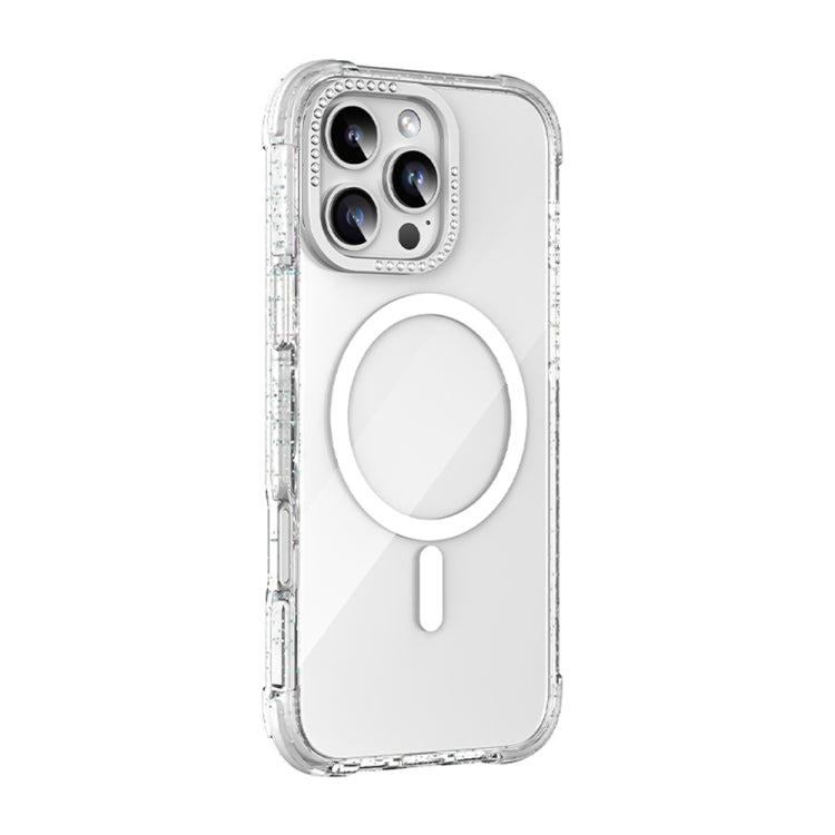 For iPhone 16 Pro Mutural Blink Series Glitter Edge MagSafe Magnetic Phone Case(White) - iPhone 16 Pro Cases by Mutural | Online Shopping UK | buy2fix