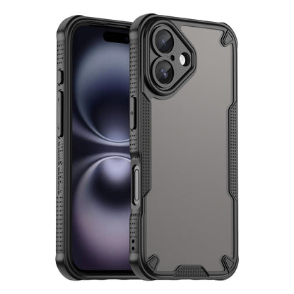 For iPhone 16 Plus Armor Glaze PC Hybrid TPU Phone Case(Black) - iPhone 16 Plus Cases by buy2fix | Online Shopping UK | buy2fix