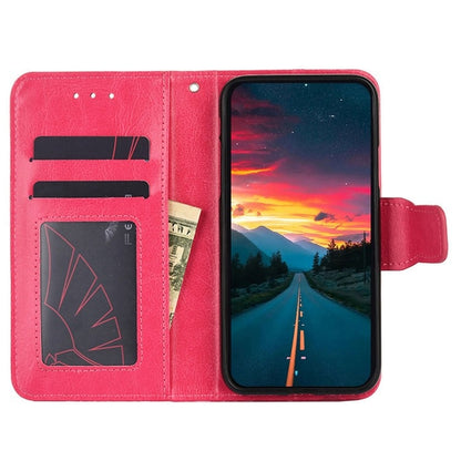 For iPhone 16 Pro Max Crystal Texture Leather Phone Case(Rose Red) - iPhone 16 Pro Max Cases by buy2fix | Online Shopping UK | buy2fix