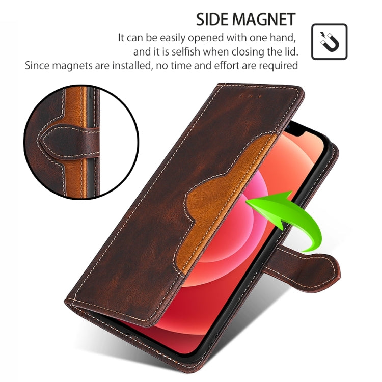 For iPhone 16 Skin Feel Magnetic Buckle Leather Phone Case(Brown) - iPhone 16 Cases by buy2fix | Online Shopping UK | buy2fix