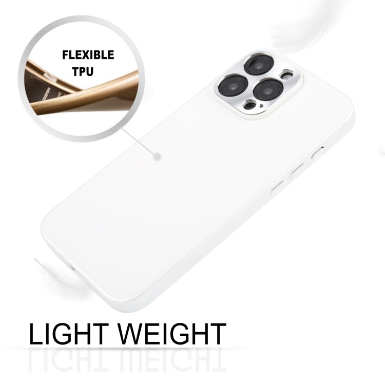 For iPhone 16 Pro GEBEI Plain Leather TPU Hybrid PU Phone Case(White) - iPhone 16 Pro Cases by GEBEI | Online Shopping UK | buy2fix