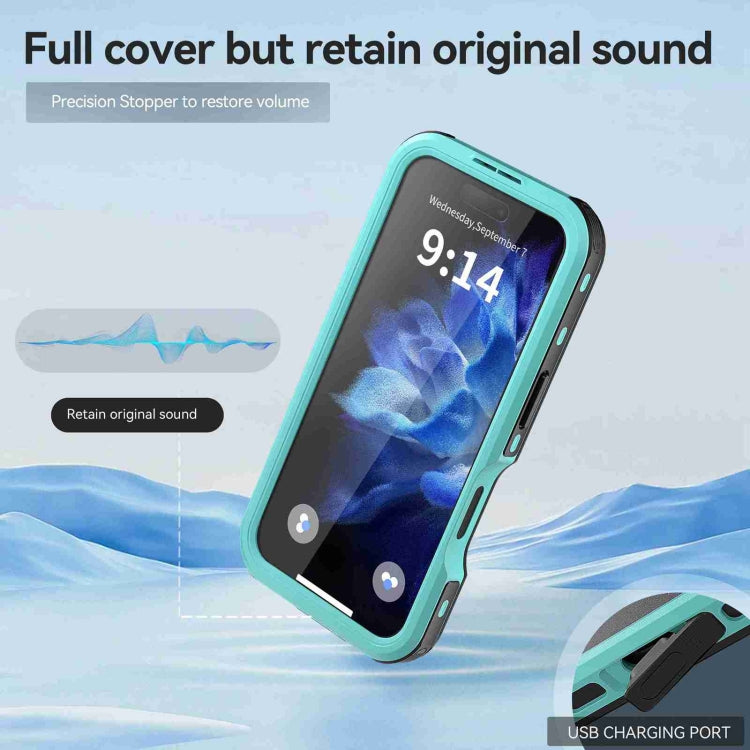 For iPhone 16 Plus RedPepper IP68 Waterproof Triple-proof MagSafe Phone Case(Black Blue) - iPhone 16 Plus Cases by RedPepper | Online Shopping UK | buy2fix