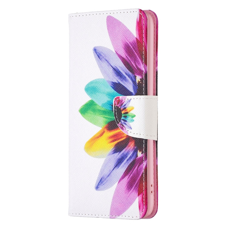 For Samsung Galaxy S25 5G Colored Drawing Pattern Leather Phone Case(Sun Flower) - Galaxy S25 5G Cases by buy2fix | Online Shopping UK | buy2fix