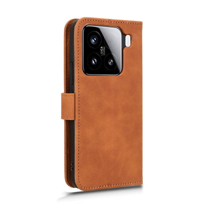 For Xiaomi 15 Pro Skin Feel Magnetic Flip Leather Phone Case(Brown) - Xiaomi Cases by buy2fix | Online Shopping UK | buy2fix