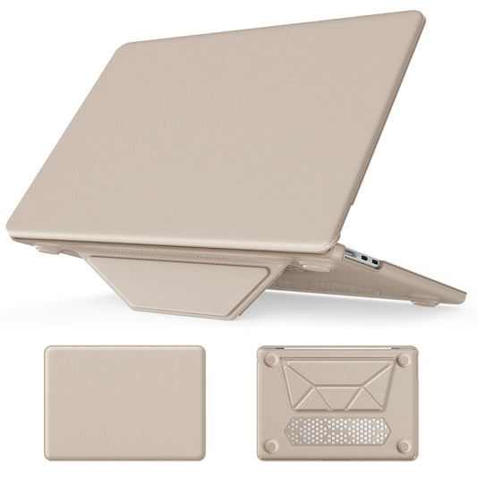 For MacBook Air 13.6 inch A3113 / A2681 Business Magnetic Holder PC + PU Laptop Protective Case(Gold) - MacBook Air Cases by buy2fix | Online Shopping UK | buy2fix