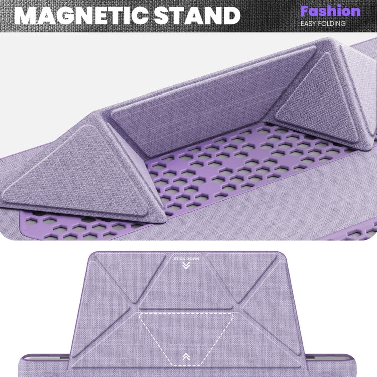 For MacBook Pro 14 inch A2918 / A2992 Fabric Magnetic Holder Laptop Protective Case(Purple) - MacBook Pro Cases by buy2fix | Online Shopping UK | buy2fix