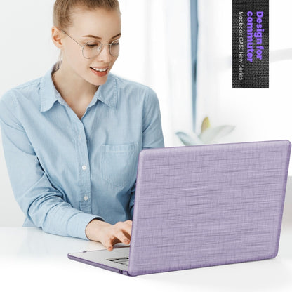 For MacBook Air 15.3 inch A3114 / A2941 Fabric Magnetic Holder Laptop Protective Case(Purple) - MacBook Air Cases by buy2fix | Online Shopping UK | buy2fix